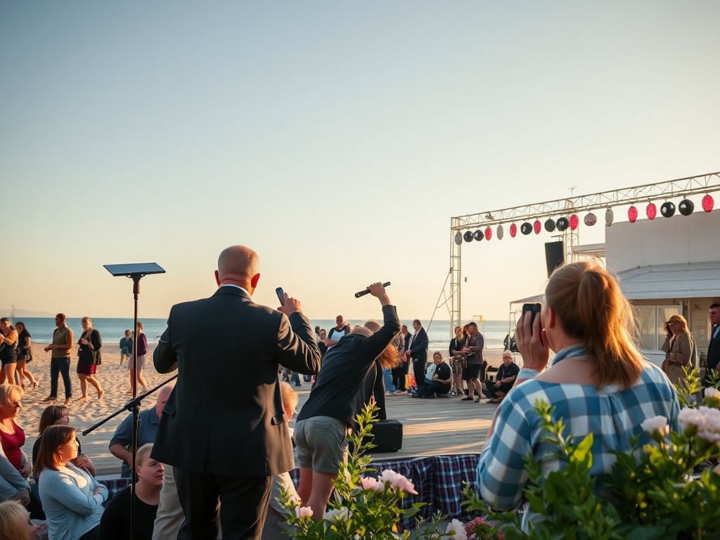 Darłowska promenada nad Morzem Bałtyckim w słoneczny dzień, z drewnianym pomnikiem lub figurką związaną z miastem