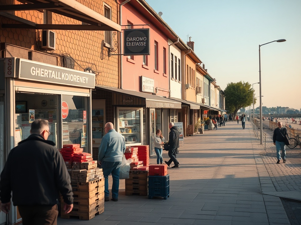 Wykresy przedstawiające dane GUS dla Darłowa: liczba mieszkańców, dochody budżetu, nowe firmy.